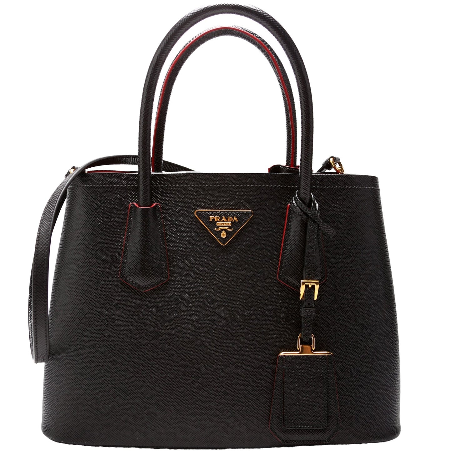 Prada Saffiano Cuir Double Bag Small Travel Bag Small Bag
