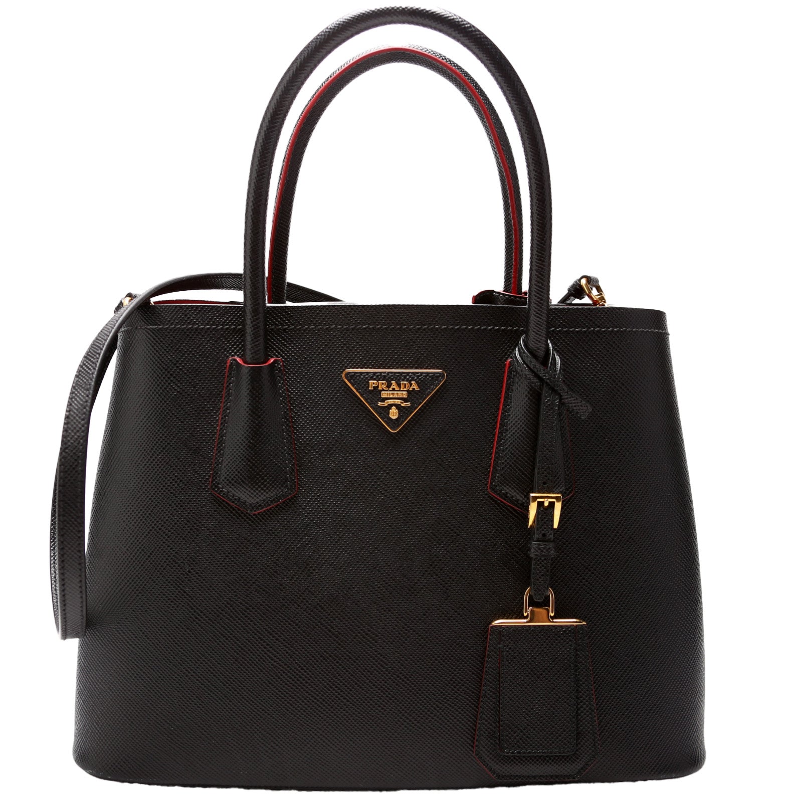 Prada Saffiano Cuir Double Bag Small Travel Bag Small Bag