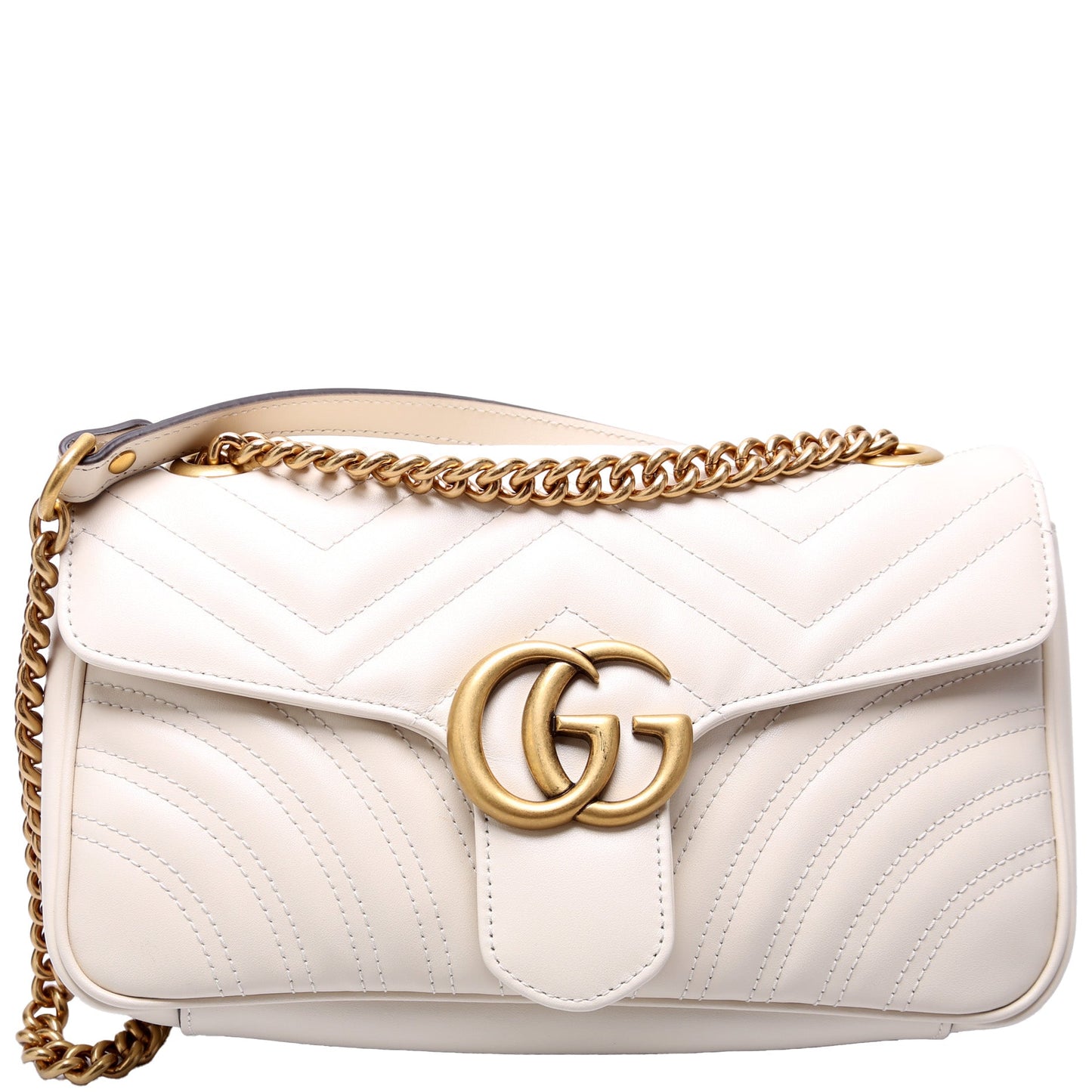 Gucci Marmont Leather Small Flap Shoulder Bag