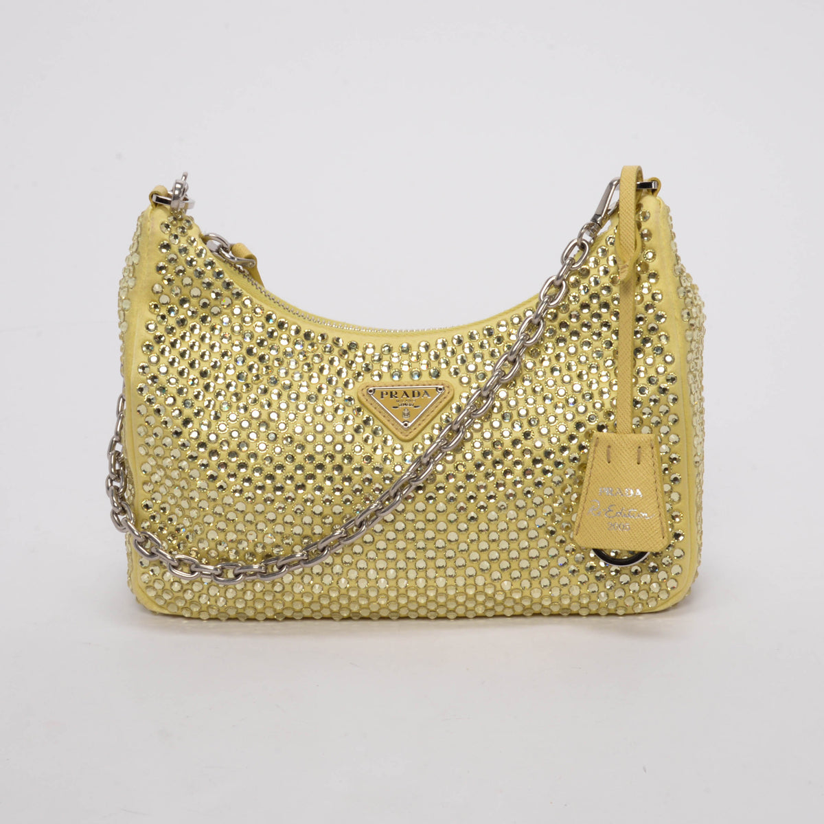 Prada Banana Crystal Re Edition Bag Satin Shoulder Bag