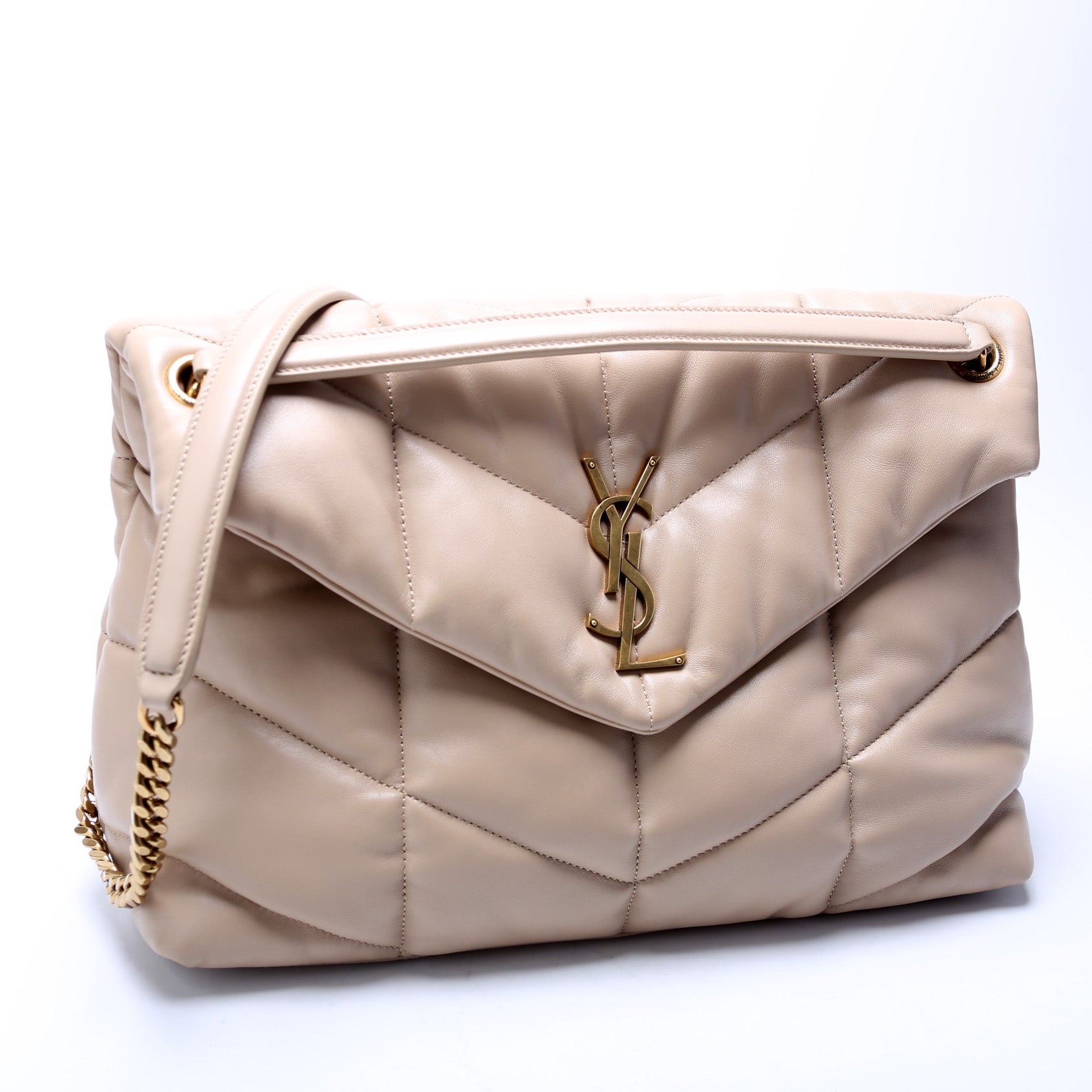 YSL Saint Laurent Puffer Bag Lambskin Quilted Medium Travel Bag Medium Lambskin 577478