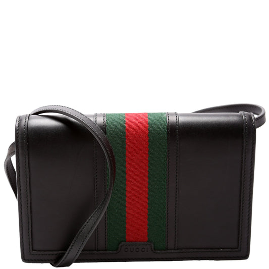 Gucci Web on Strap Calfskin Wallet Case