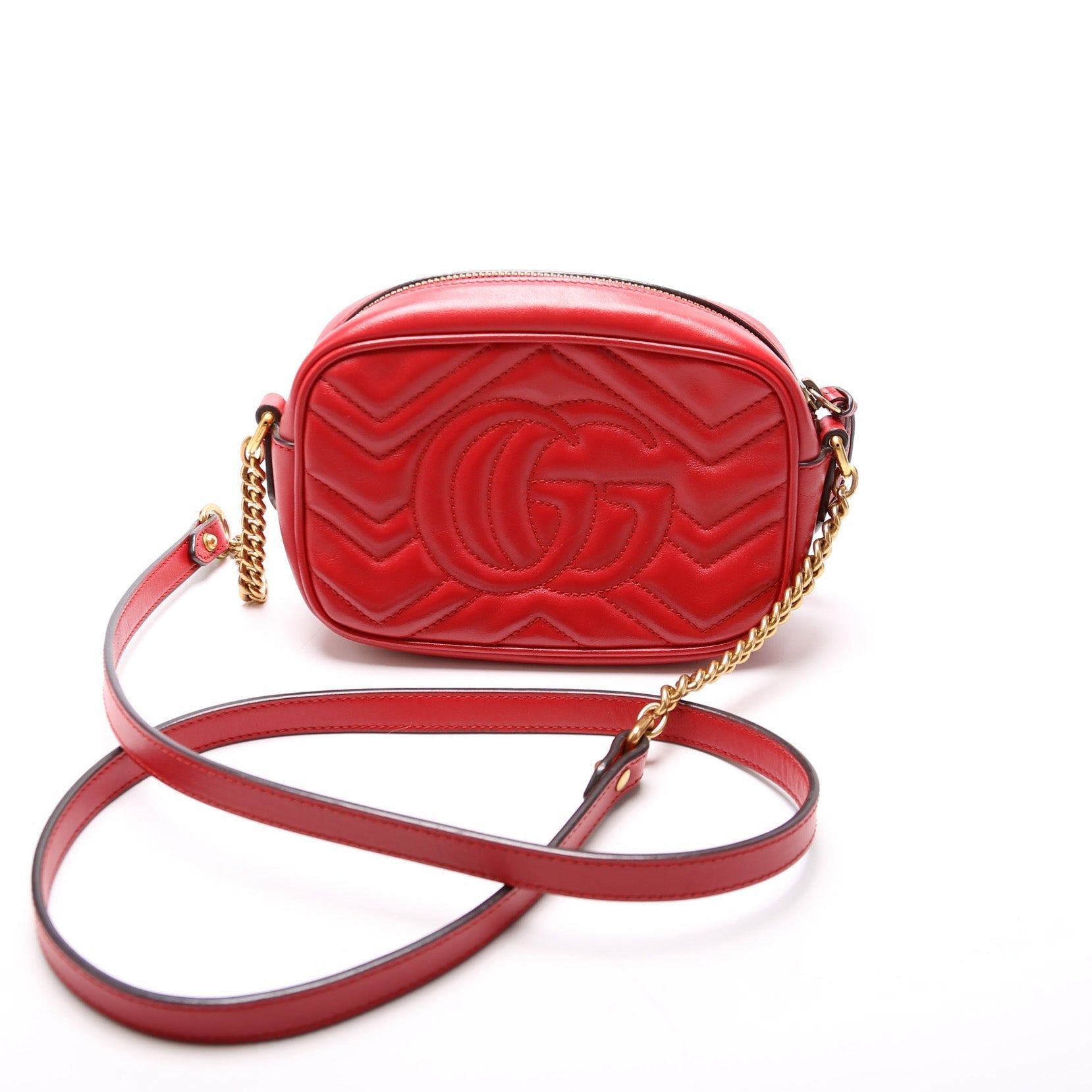 Gucci Marmont Camera Red Mini Travel Bag