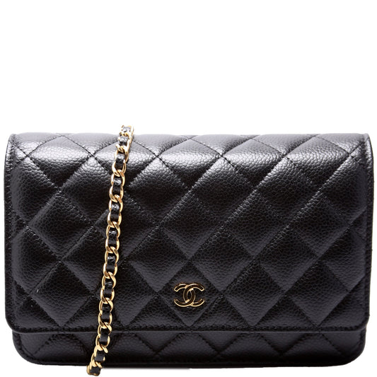 Chanel WOC Classic Quilted Caviar RFID Clutch Bag