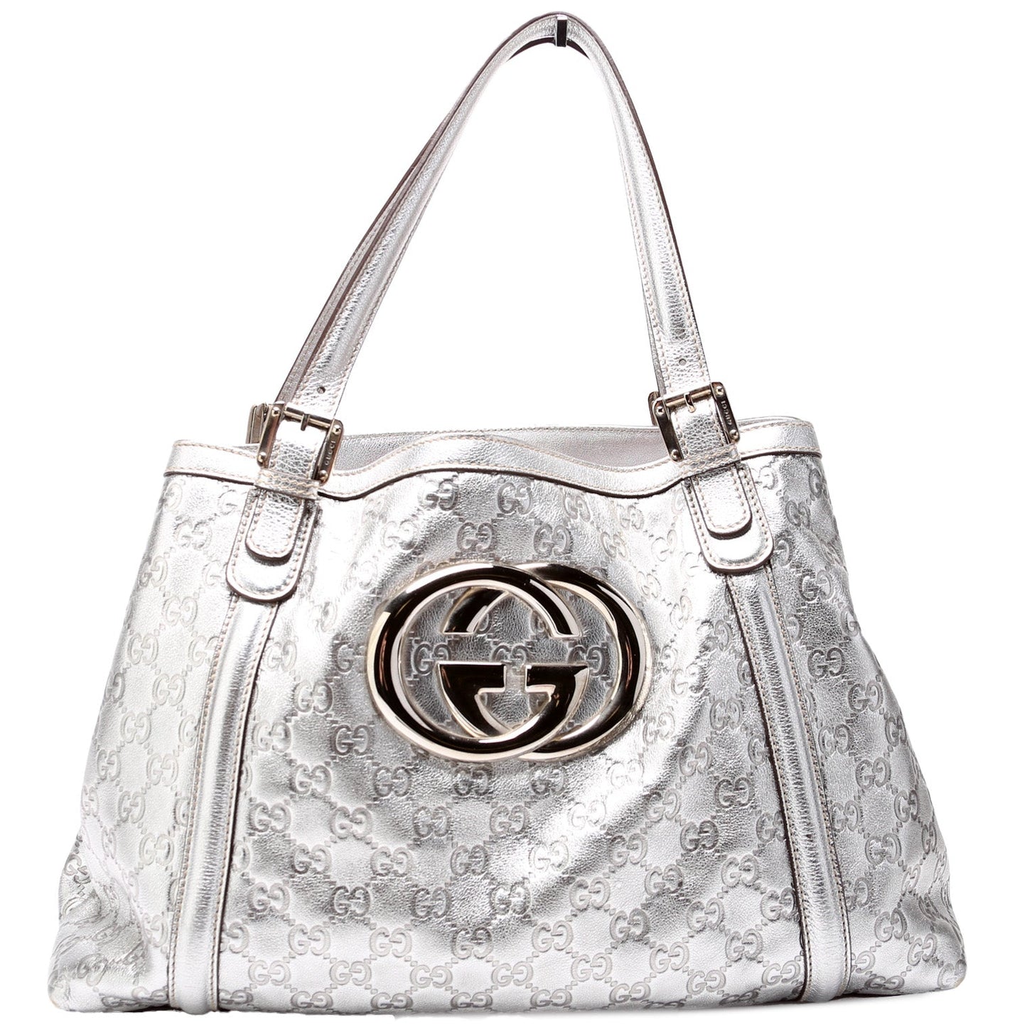 Gucci G Britt Leather Medium Tote Bag