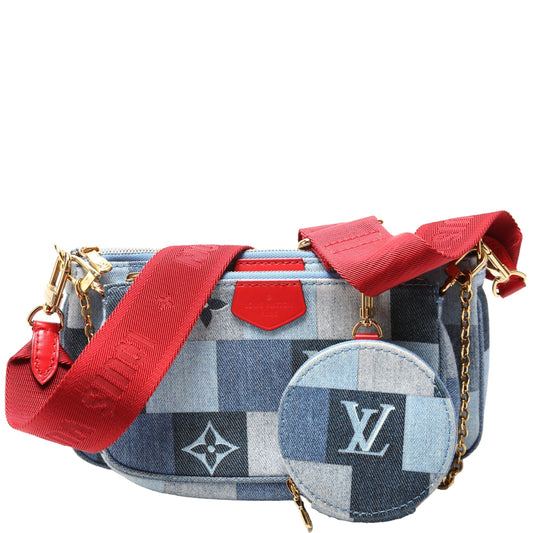 Louis Vuitton Multi Pochette Denim Damier Clutch Bag