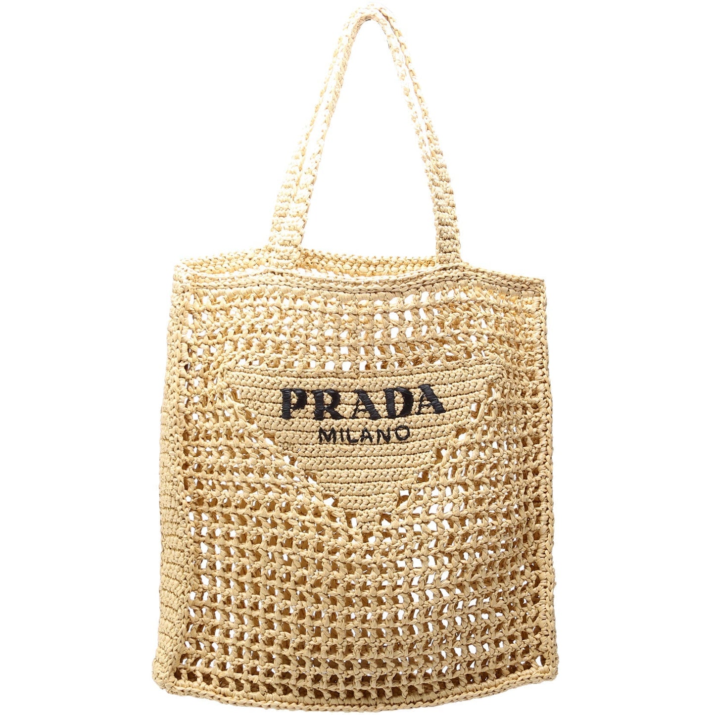 Prada Crochet Tote Bag Raffia