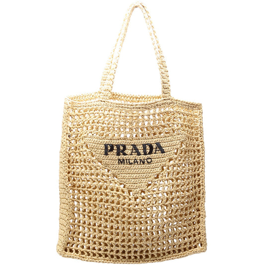 Prada Crochet Tote Bag Raffia