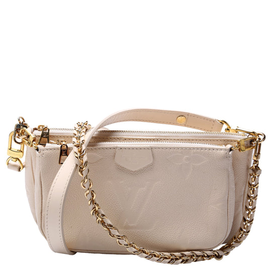 Louis Vuitton Multi Pochette Cream Empreinte Clutch Bag