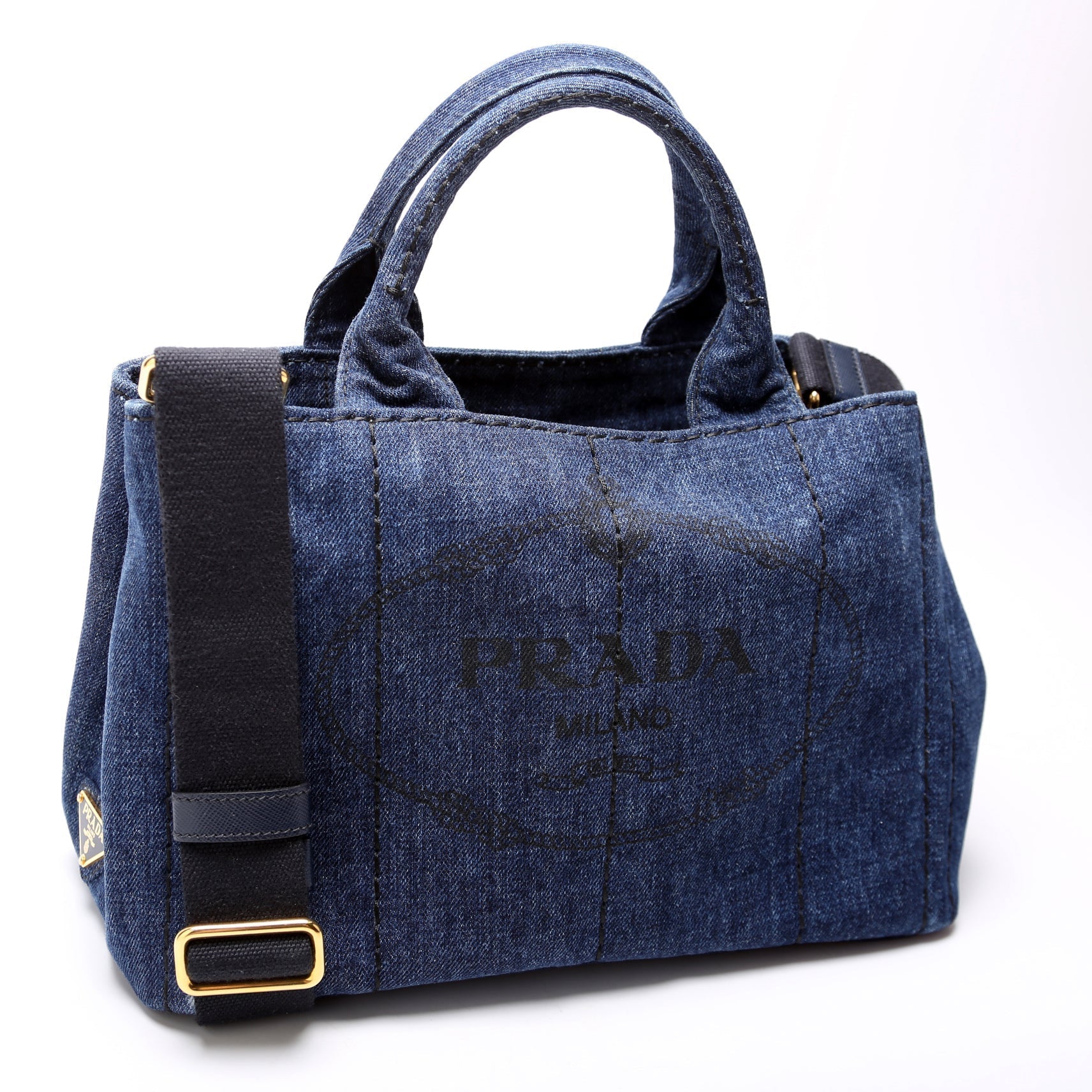 Prada Canapa Tote Bag Canvas Denim Tote Bag