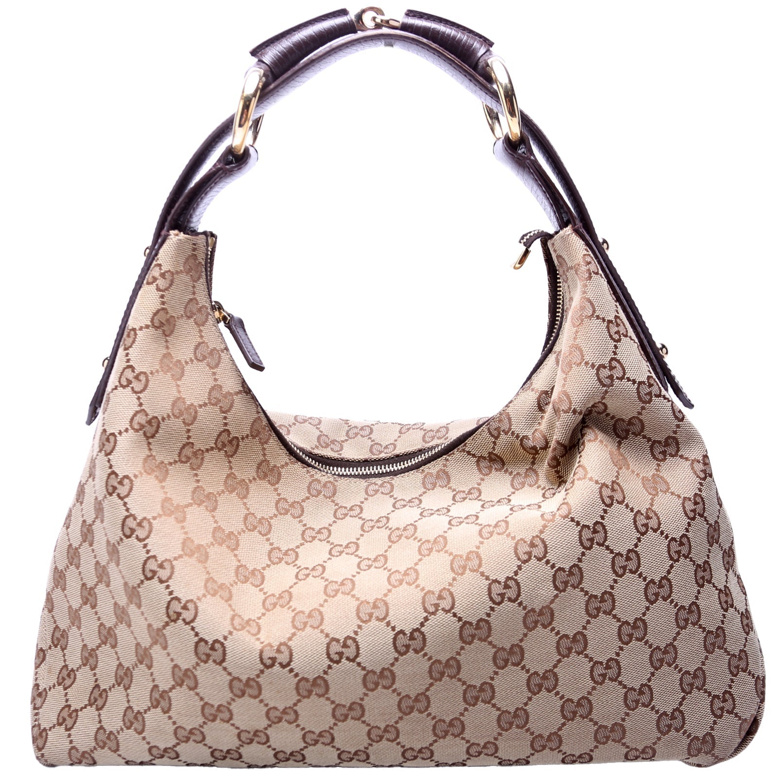 Gucci Horsebit GG Canvas Shoulder Bag