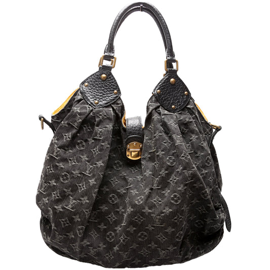 Louis Vuitton XL Denim Hobo Mahina Shoulder Bag