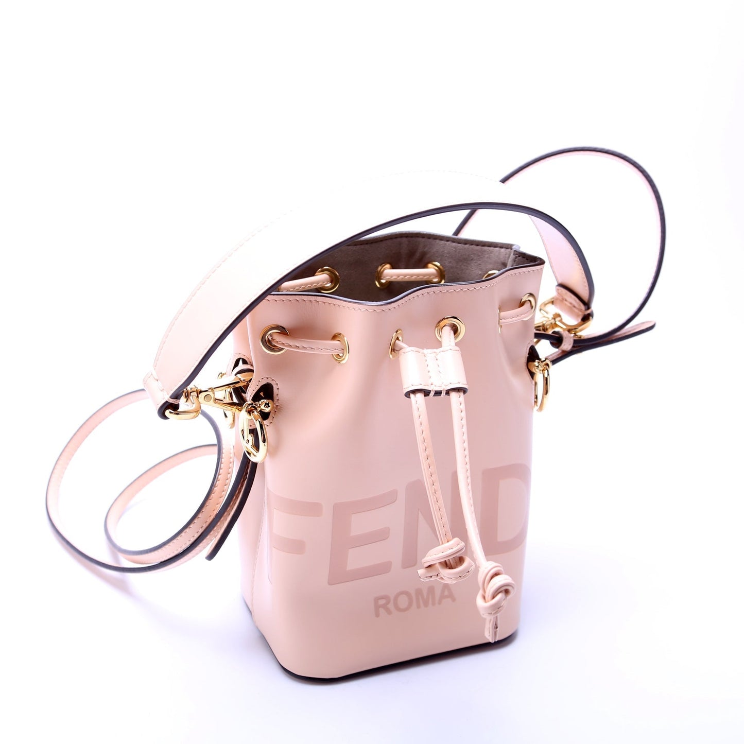Fendi Mon Tresor Ff 8Bs010 Bag Leather Mini Bucket Bucket Bag