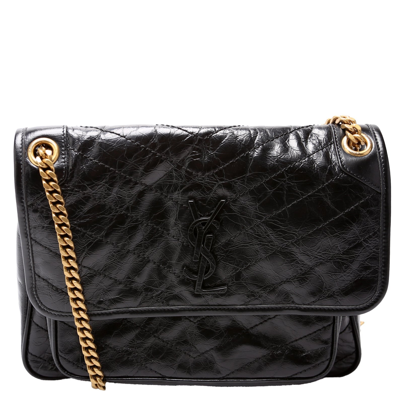 YSL Saint Laurent Saint Laurent Niki Crinkle Bag Leather Medium Travel Bag