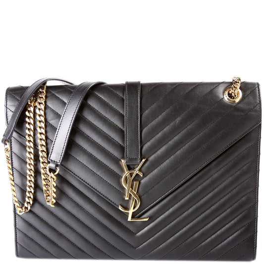YSL Saint Laurent Saint Laurent Envelope Chevron Bag Large Travel Bag
