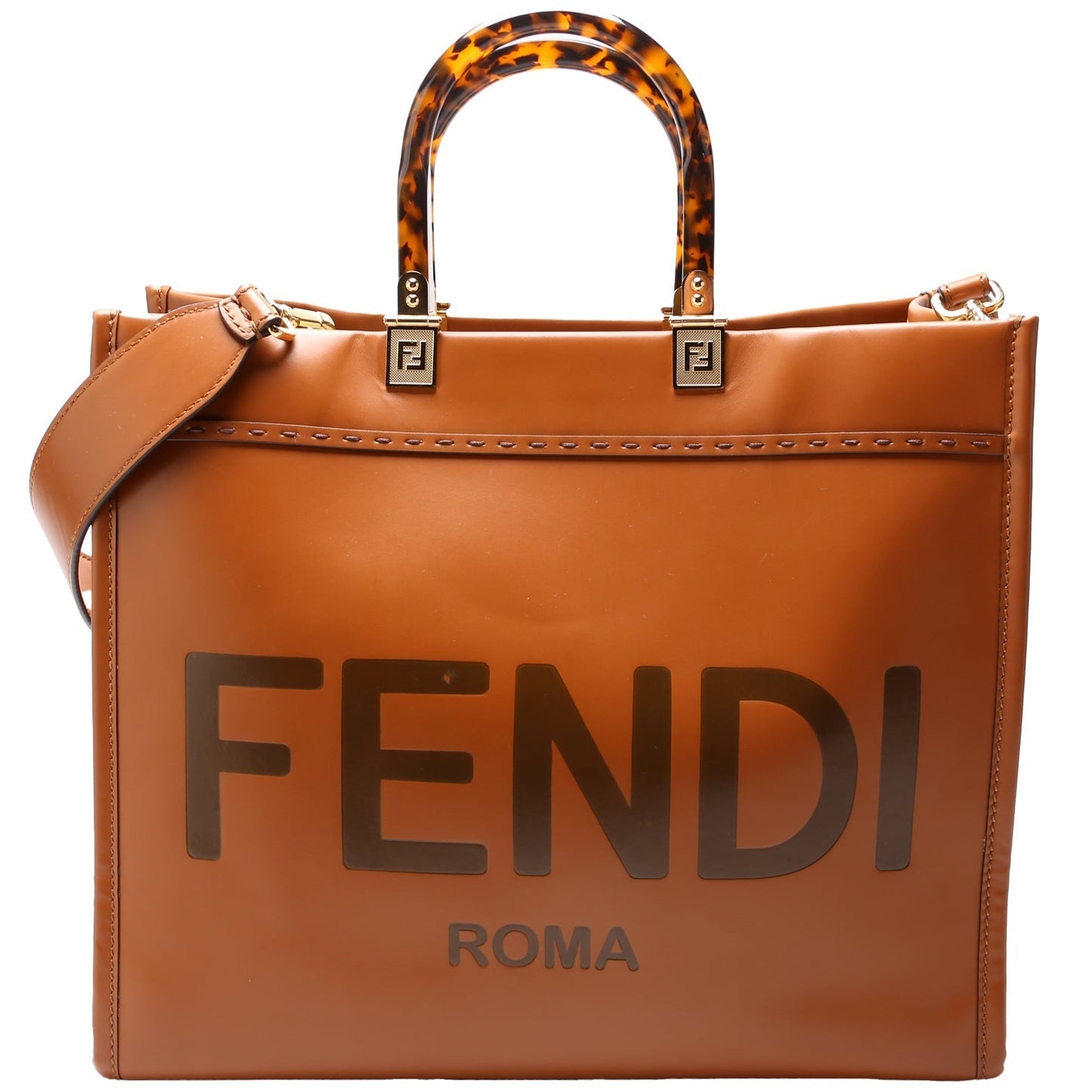 Fendi Sunshine Shopper Bag Leather Medium Travel Bag