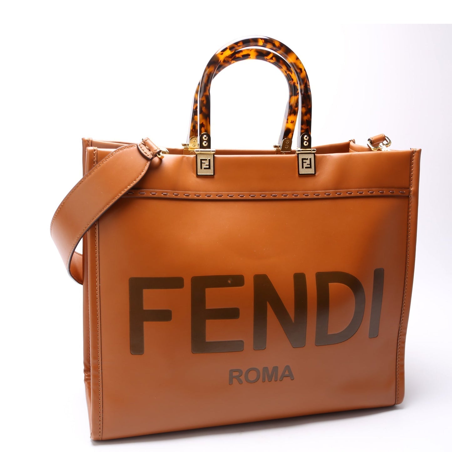 Fendi Sunshine Shopper Bag Leather Medium Travel Bag