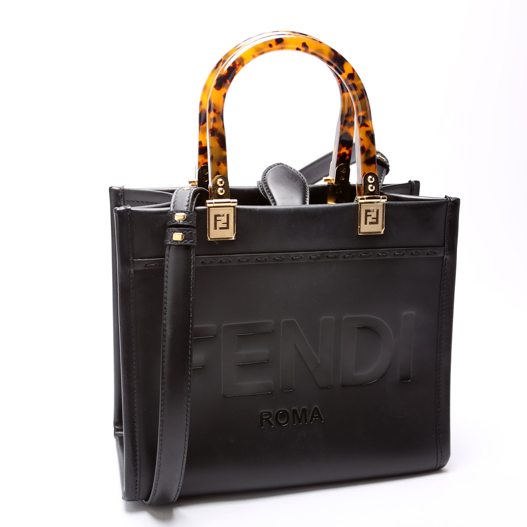 Fendi Sunshine Shopper Bag Leather Small Travel Bag
