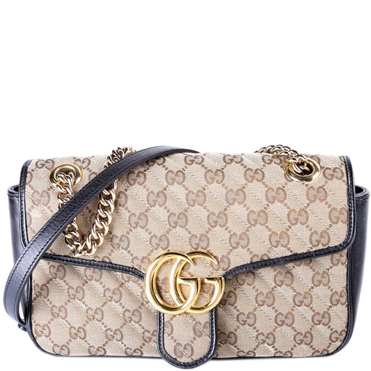 Gucci Marmont GG Canvas Small Flap Shoulder Bag
