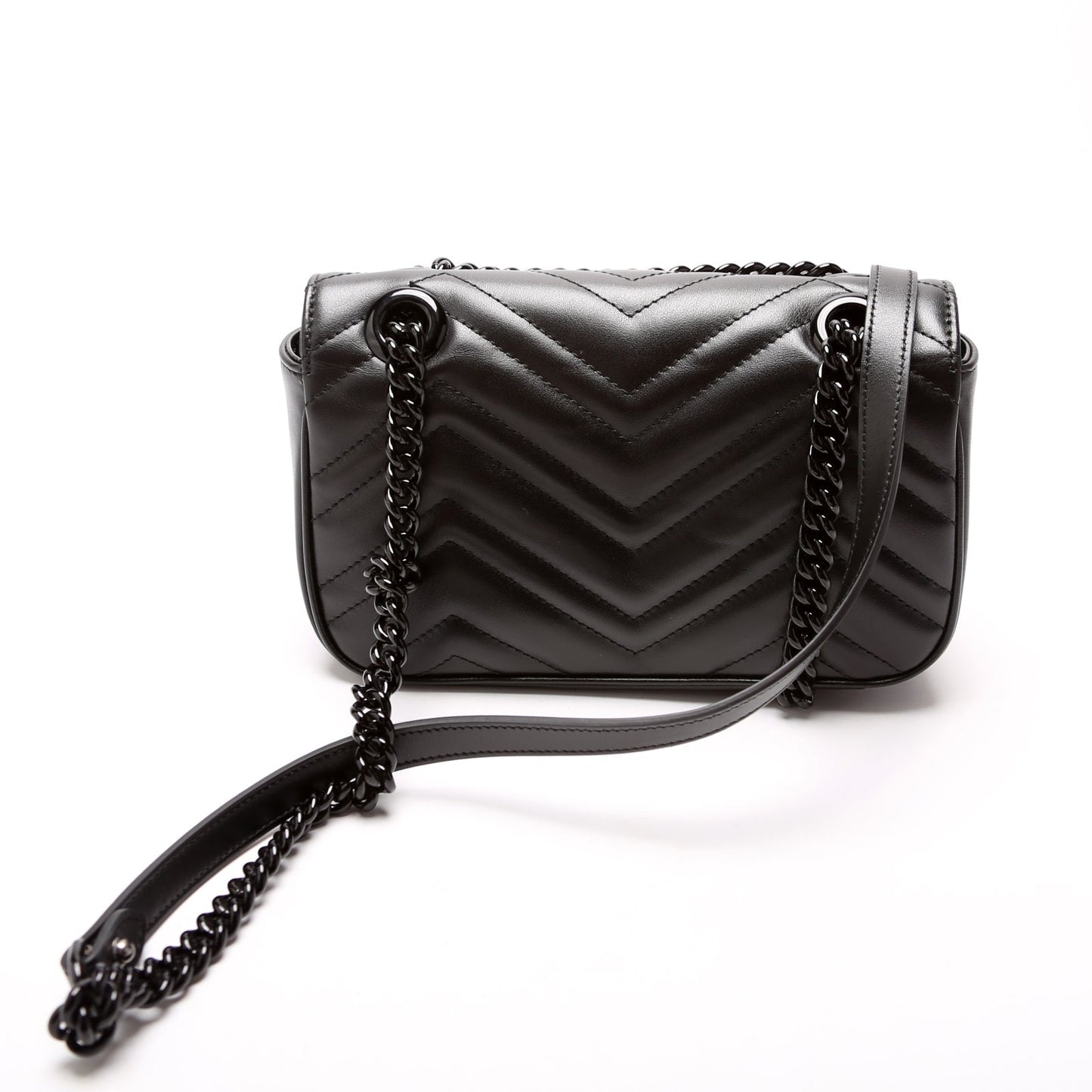 Gucci Marmont Monochrome Leather Mini Flap Shoulder Bag