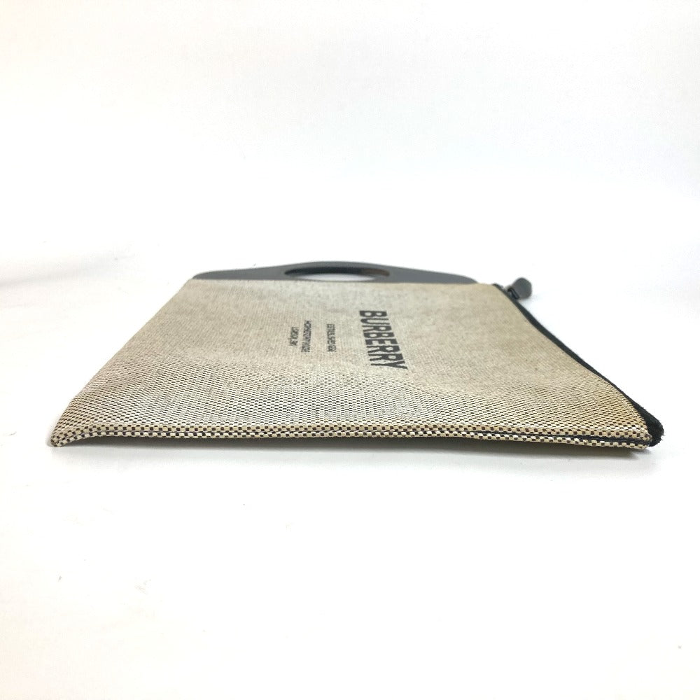 Burberry Clutch Bag Mens Leather Canvas Gray