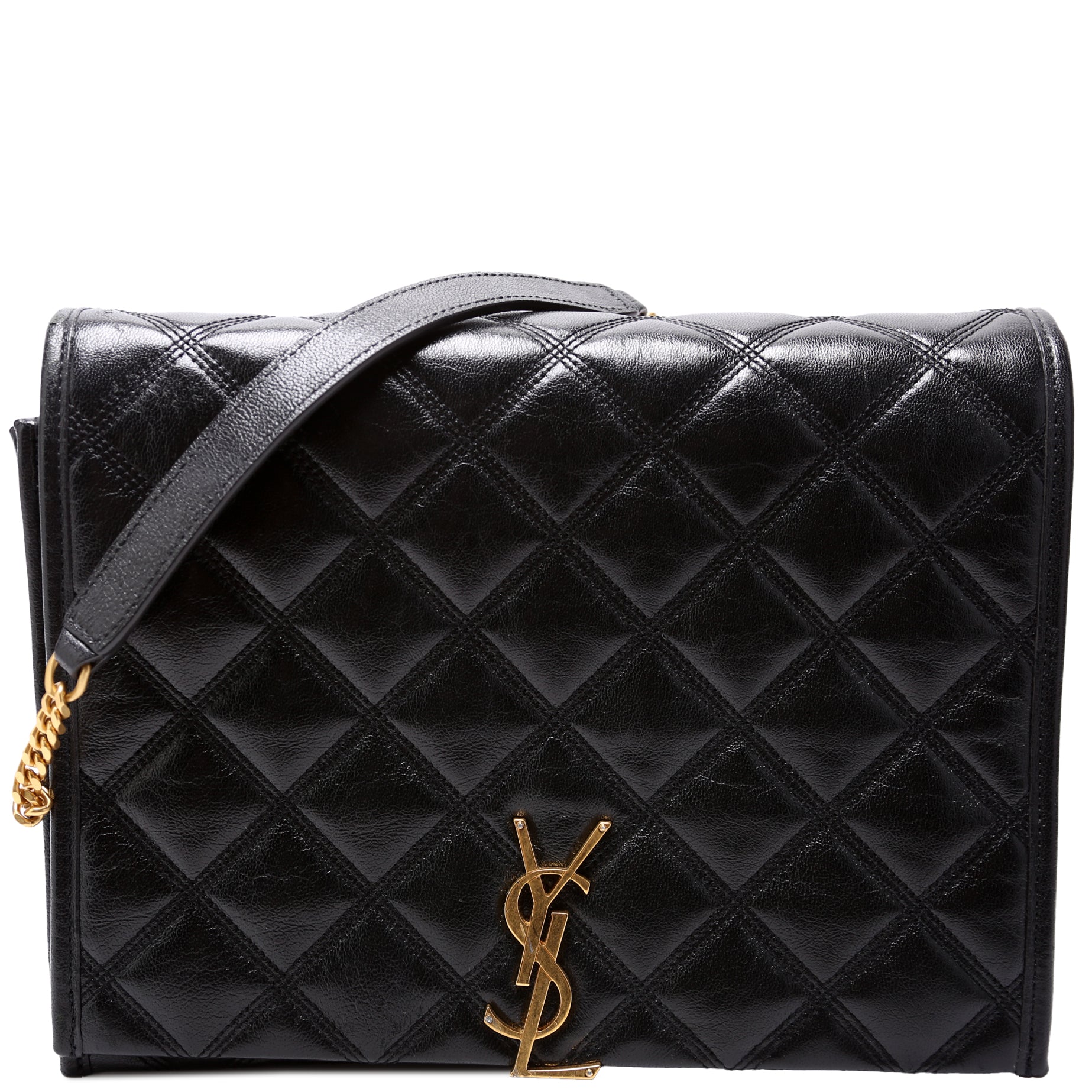 YSL Saint Laurent Saint Laurent Becky Lambskin Shoulder Bag Quilted Large