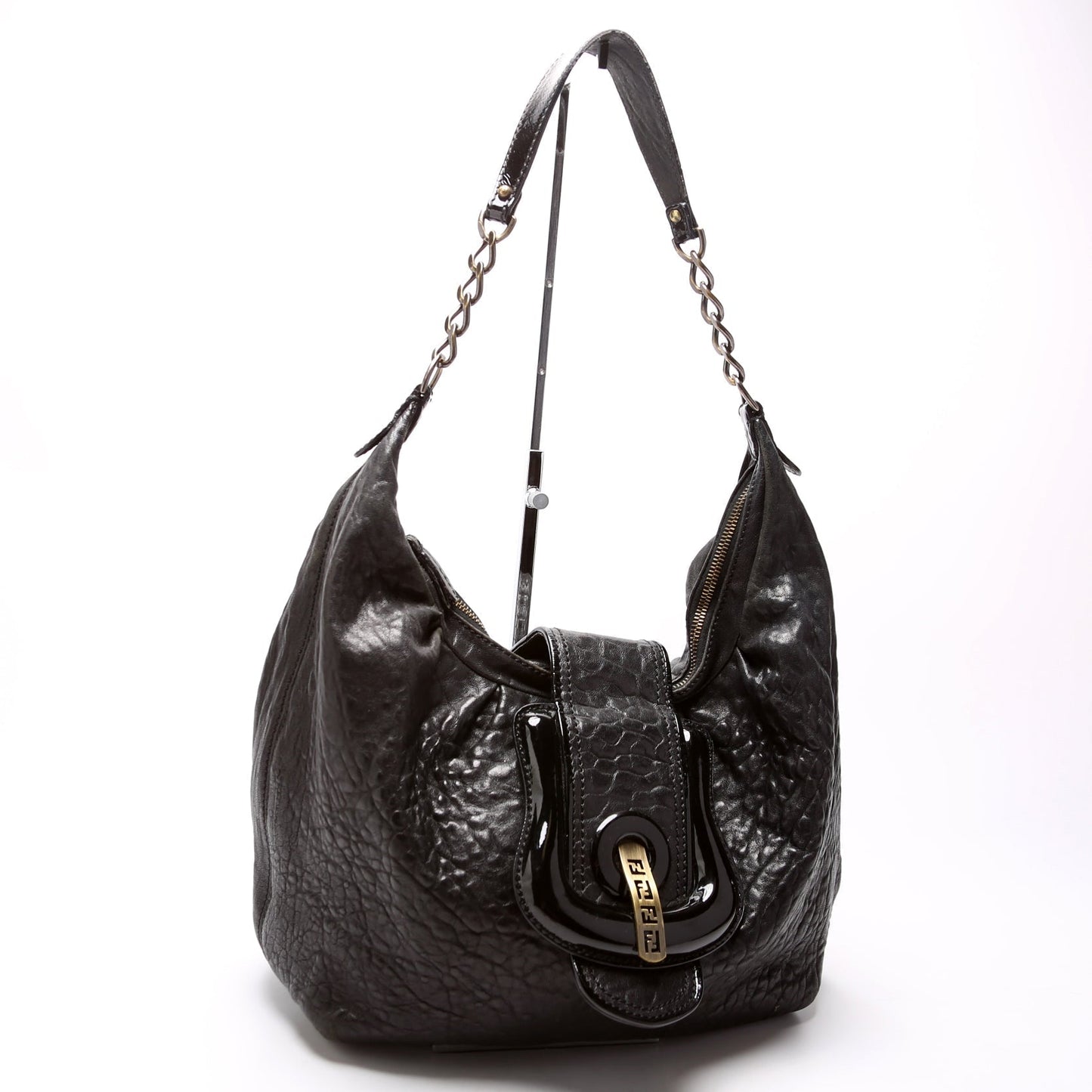 Fendi 8Br563 Nappa Buckle Hobo Bag Leather