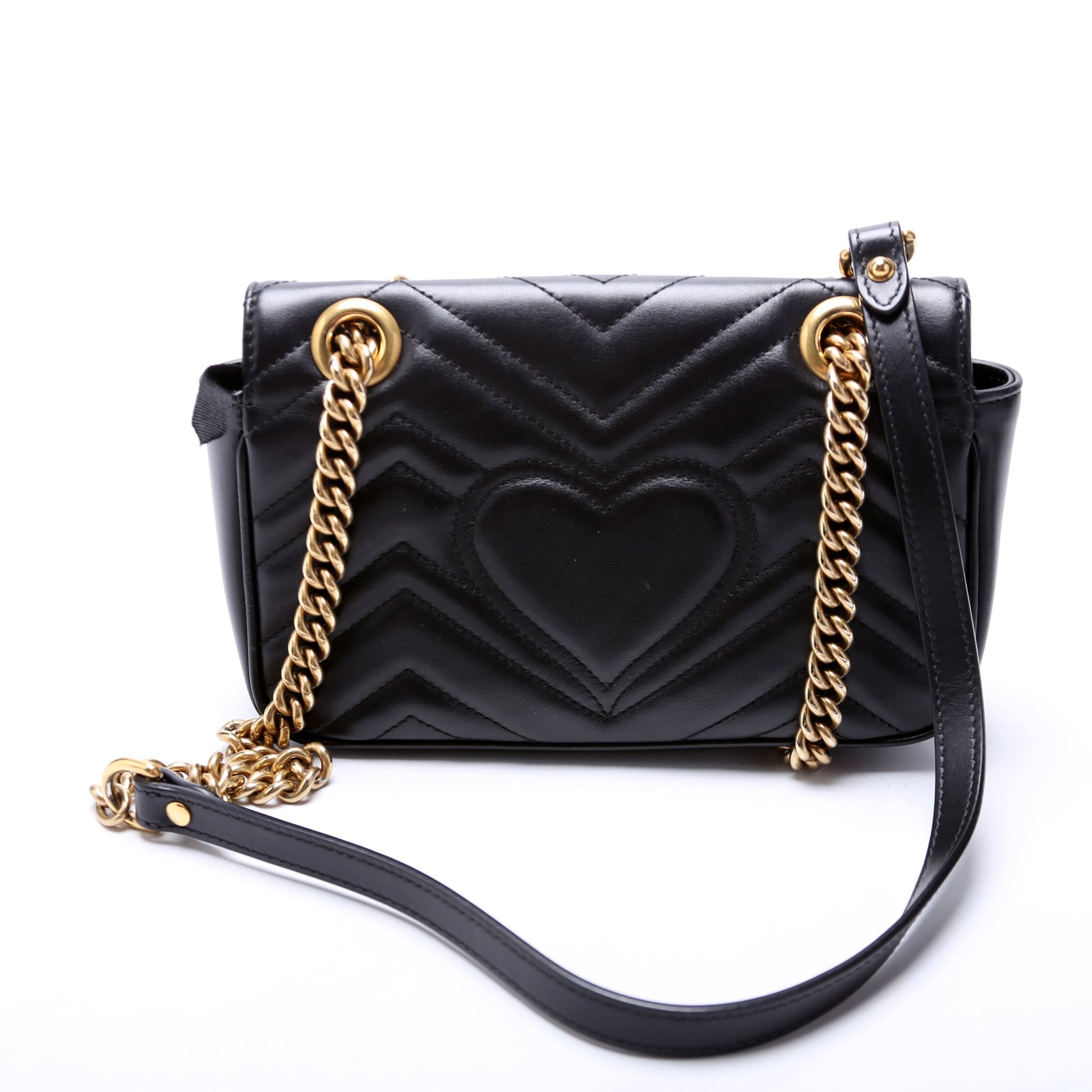 Gucci Marmont Leather Mini Flap Shoulder Bag Flap 1