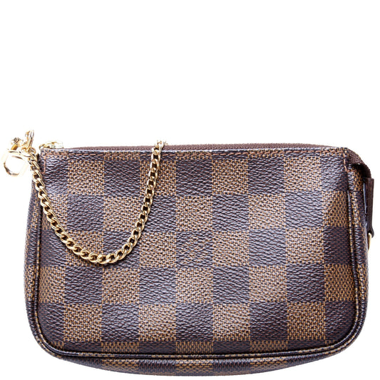 Louis Vuitton Pochette Accessories Ebene Damier Clutch Bag Ebene 12