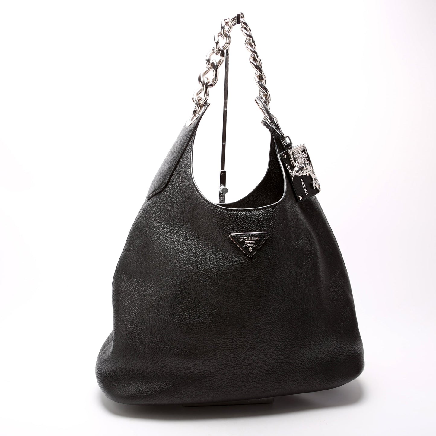 Prada Vitello Daino Hobo Bag Chain Travel Bag