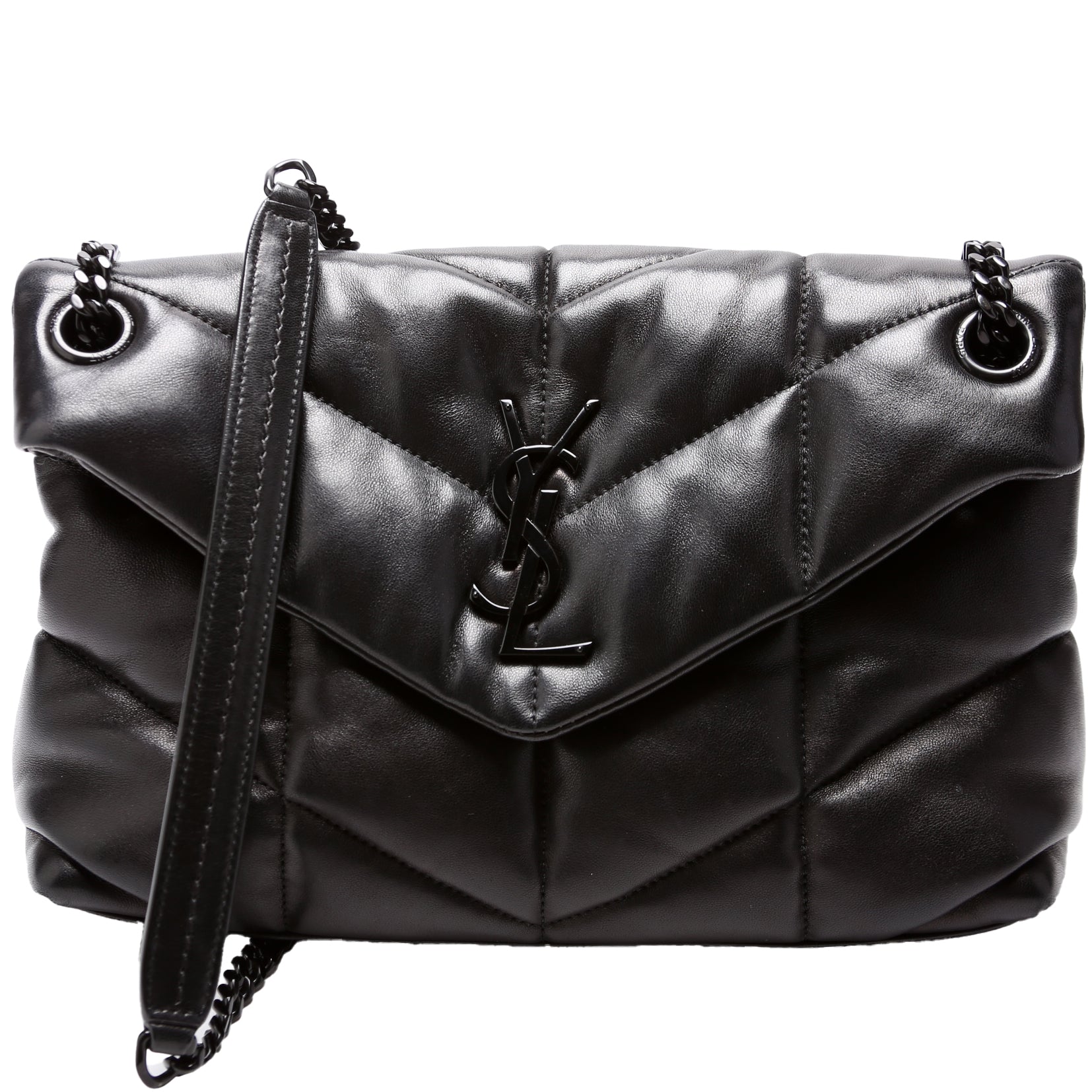 YSL Saint Laurent Puffer Bag Lambskin Quilted Small Travel Bag