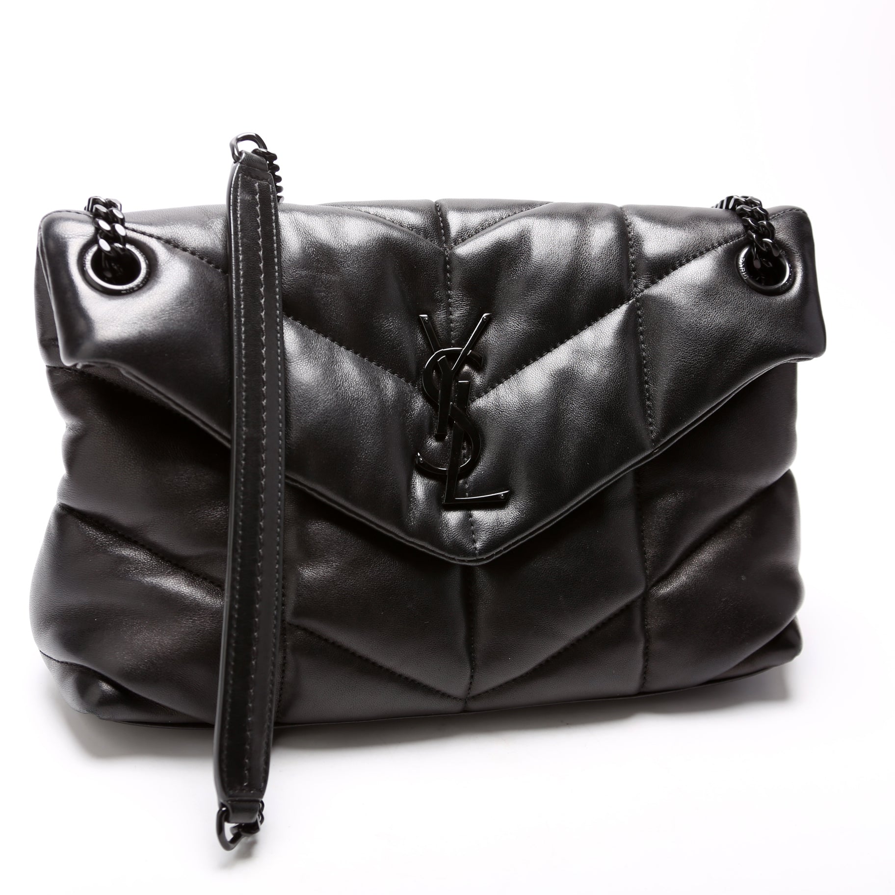 YSL Saint Laurent Puffer Bag Lambskin Quilted Small Travel Bag