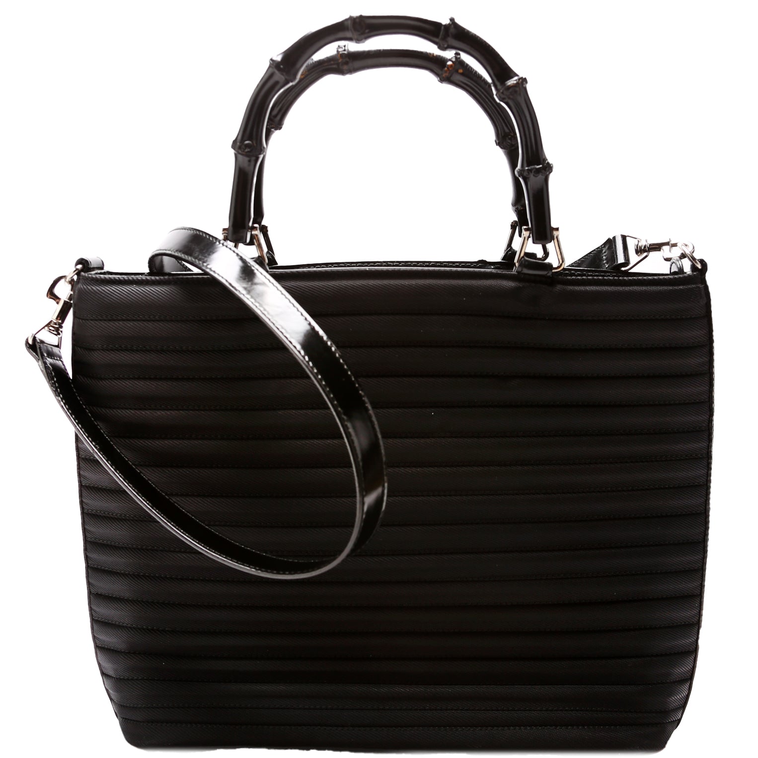 Gucci 000. Bamboo 2-Way Quilted Nylon Tote Bag