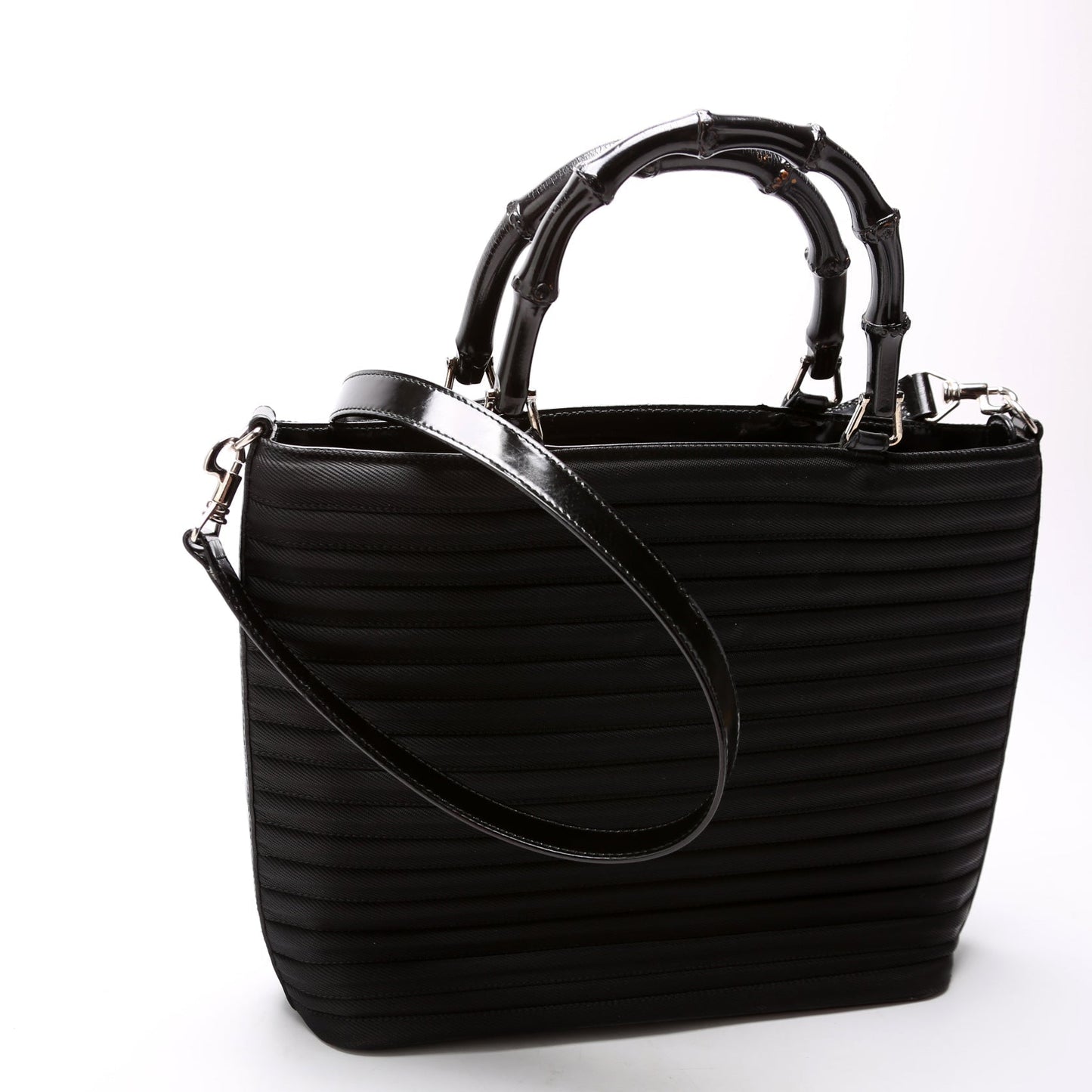 Gucci 000. Bamboo 2-Way Quilted Nylon Tote Bag