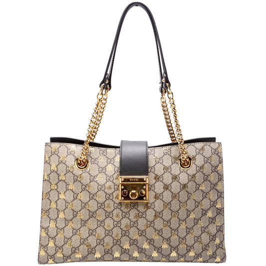 Gucci Padlock GG Bees Medium Shoulder Bag