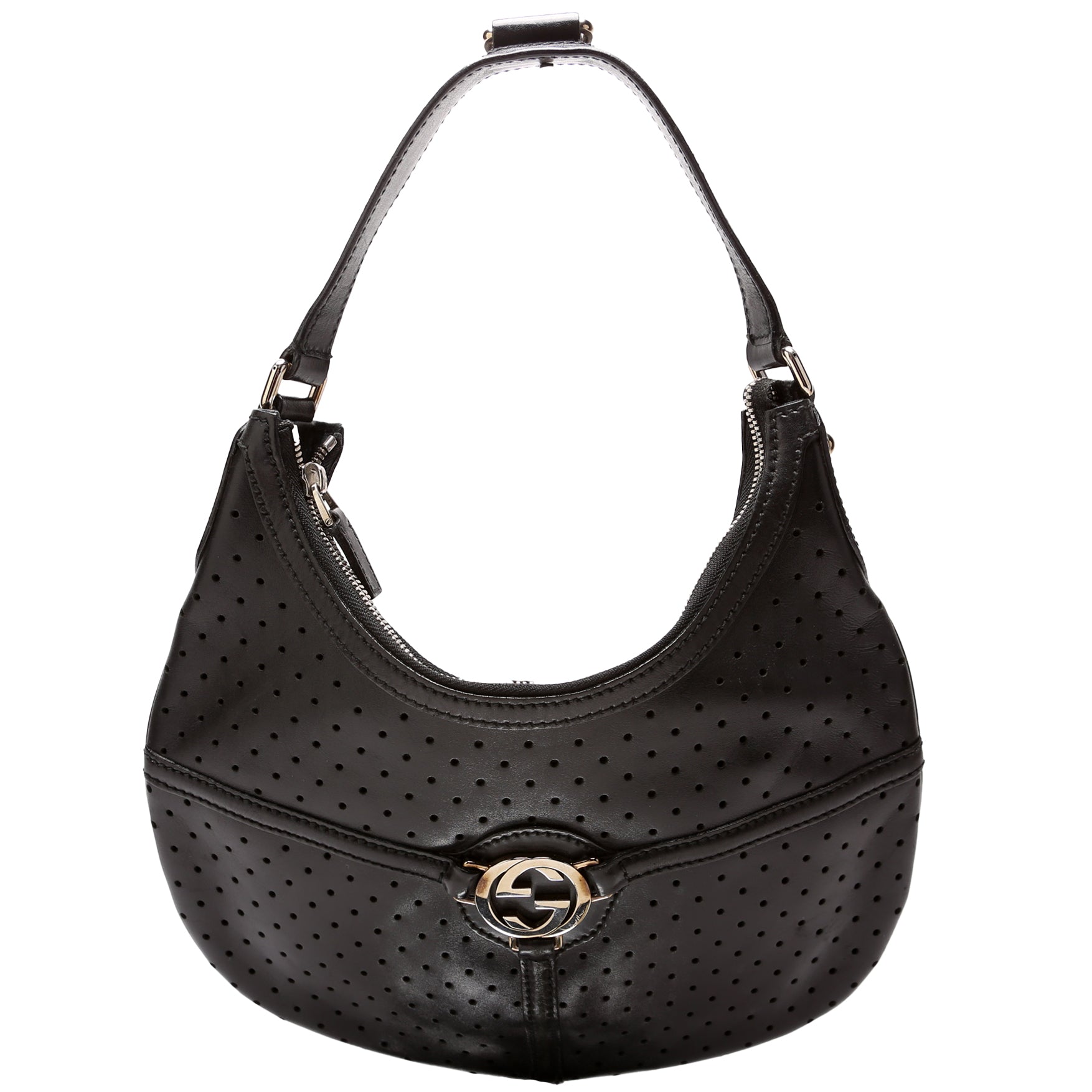 Gucci Reins Perforated Leather Shoulder Bag