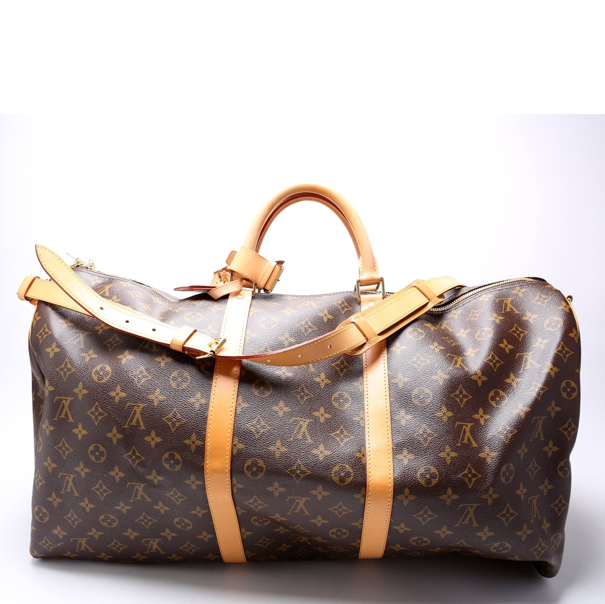 Louis Vuitton Keepall 60 Bandouliere Monogram Travel Bag Monogram 10