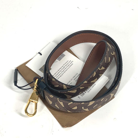 Burberry Strap Tb Women Unisex Handbag Leather Brown Logo Travel Bag
