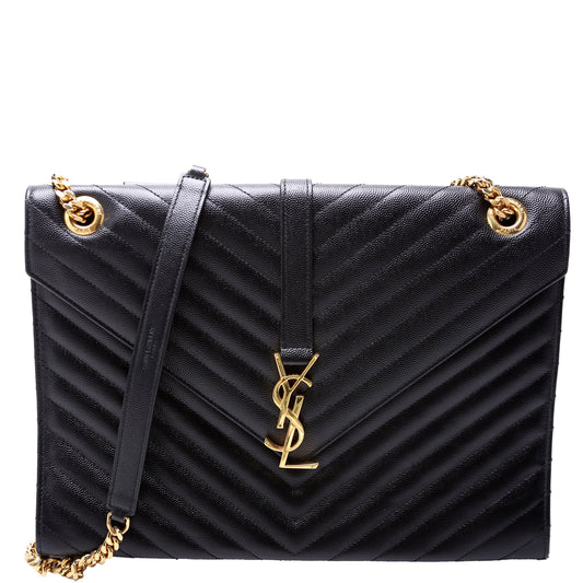 YSL Saint Laurent Envelope Chevron Bag Large Travel Bag