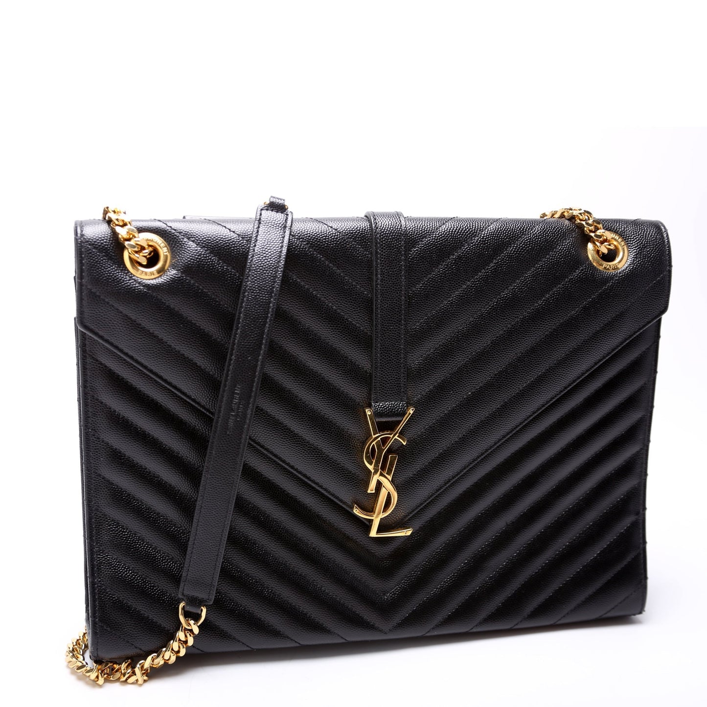 YSL Saint Laurent Envelope Chevron Bag Large Travel Bag