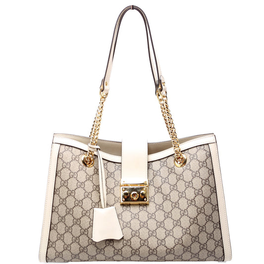 Gucci Padlock GG Bees Cream Medium Shoulder Bag