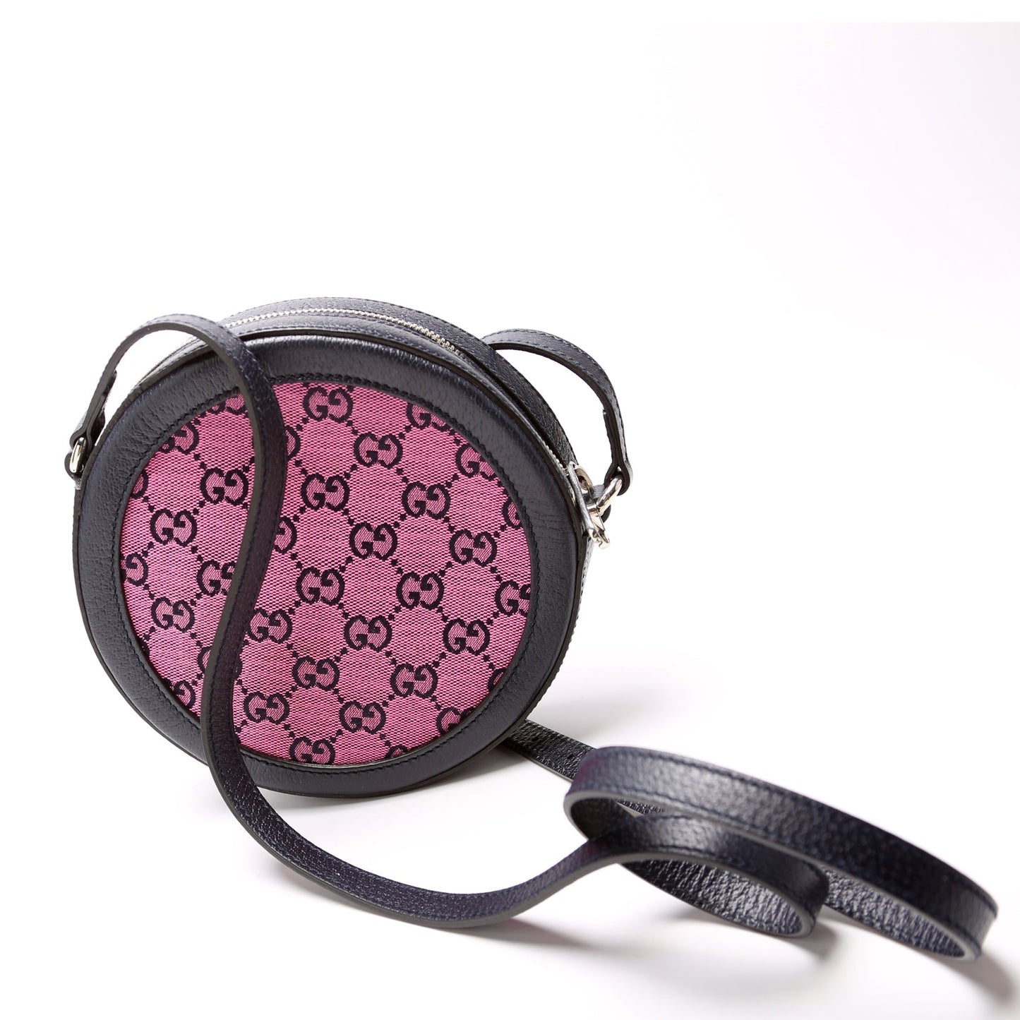 Gucci GG Interlocking G Round Canvas Pink Multicolor Travel Bag
