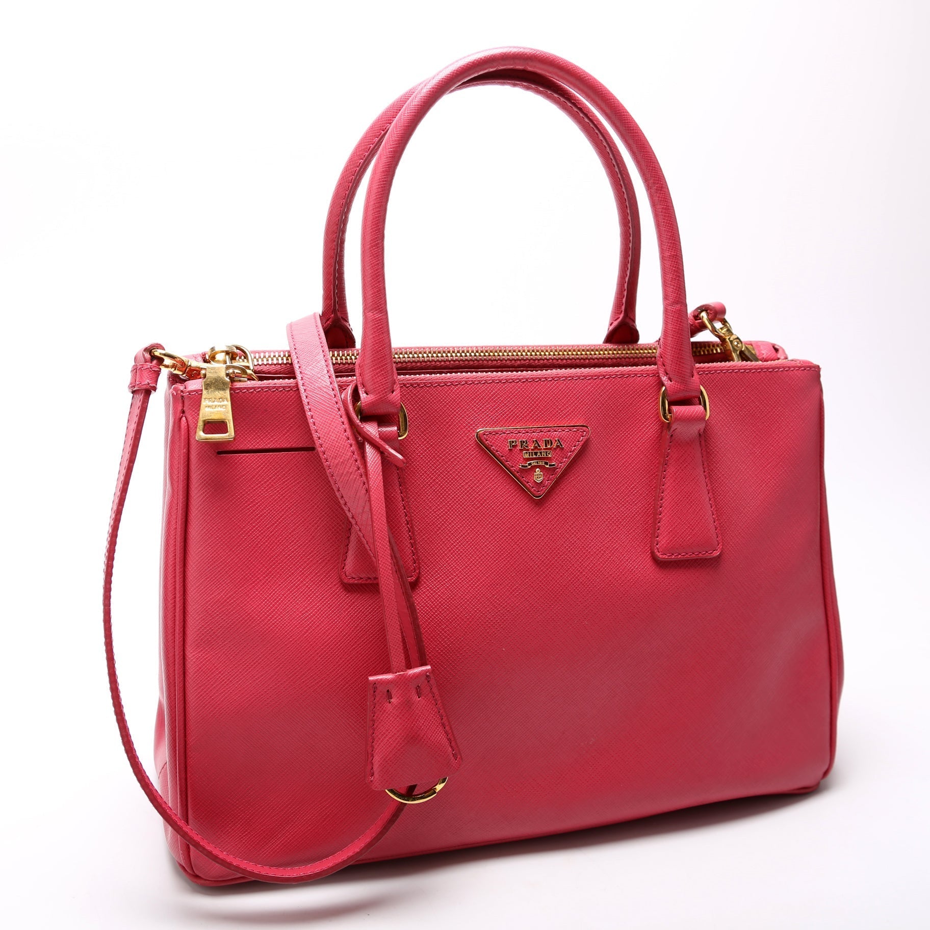 Prada Saffiano Galleria Bag Pink Medium Travel Bag