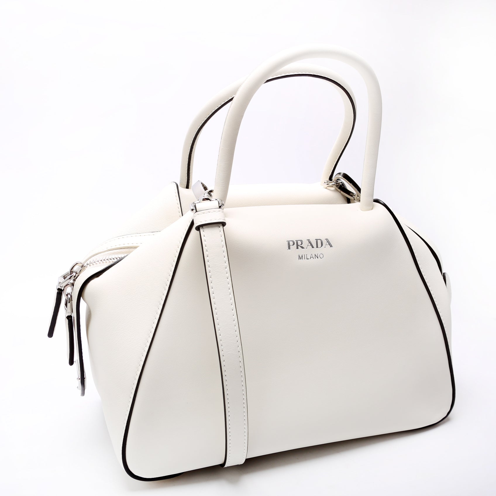 Prada Supernova Handcalfskin Bag White Medium Travel Bag