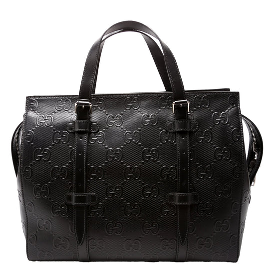 Gucci GG Embossed Black Belt Black 1