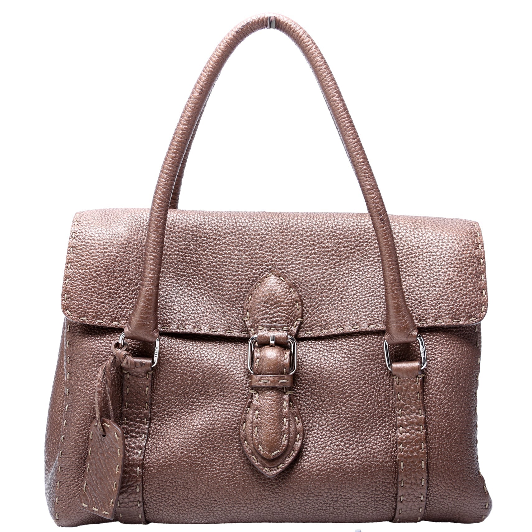 Fendi Linda Selleria Bag Leather Brown Medium Travel Bag