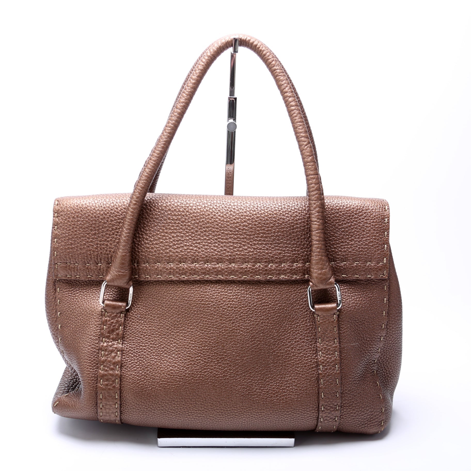 Fendi Linda Selleria Bag Leather Brown Medium Travel Bag