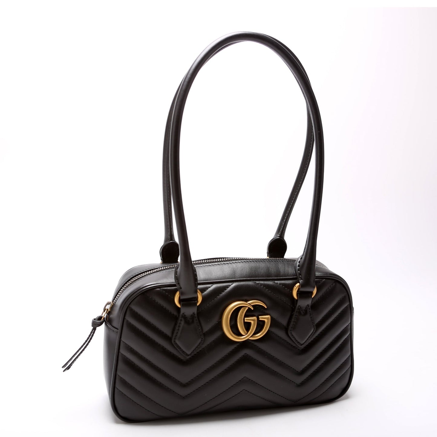 Gucci GG Marmont Black Small Top Handle Travel Bag