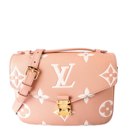 Louis Vuitton Pochette Metis Bicolor Empreinte Pink Clutch Bag