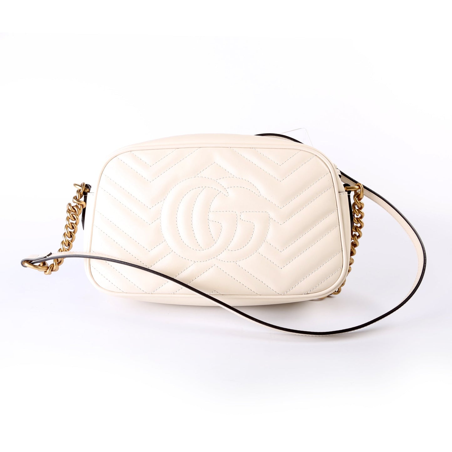 Gucci Marmont Camera Leather White Small Travel Bag